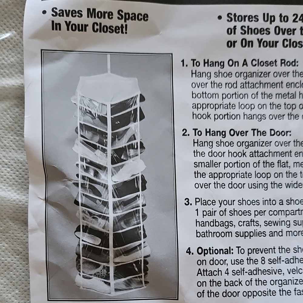 Hanging Shoe Organizer - White